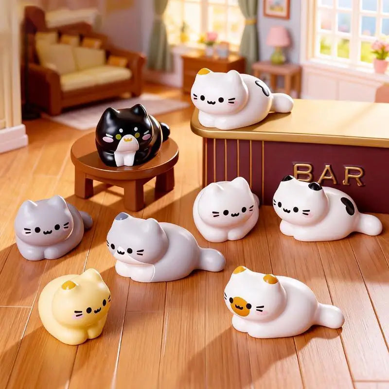 Cute Cat Figurine Miniature DIY Decor Lovely Kitten Ornament Home Qme