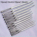 Large Eye Hand Sewing Needles Set - Silvery, Ideal for Cross Stitch, Faux Leather & Ribbon Embroidery, Thick Wool Threads Qme 20pcs