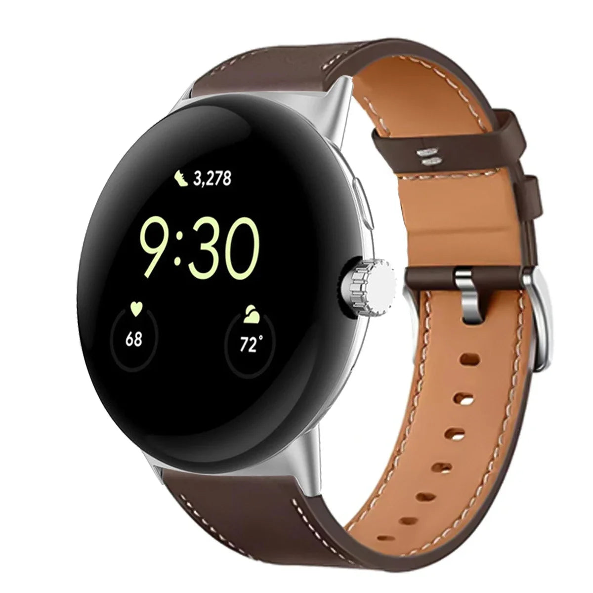 For Google Pixel Watch 3 41 45mm Strap Leather Replace Wristband Correa Bracelet For Google Pixel Watch 2 3 Band Belt Accessorie Qme DBrown-S Pixel Watch 3 45mm
