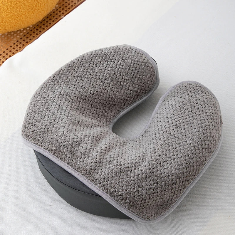 Coral Fleece Head Pad Towels U-shaped Facial Pillow Covers Thickened Qme Gray