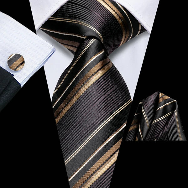 Tie Men 3-Piece Wedding Accessories Cufflinks Pocket Handkerchief Qme DPTH-LDSN3768