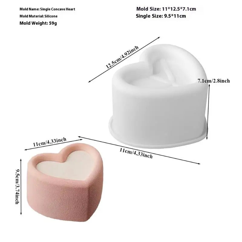 Flower Heart Square Star Shape Bento Cake Silicone Mold Chocolate Qme Heart shape White