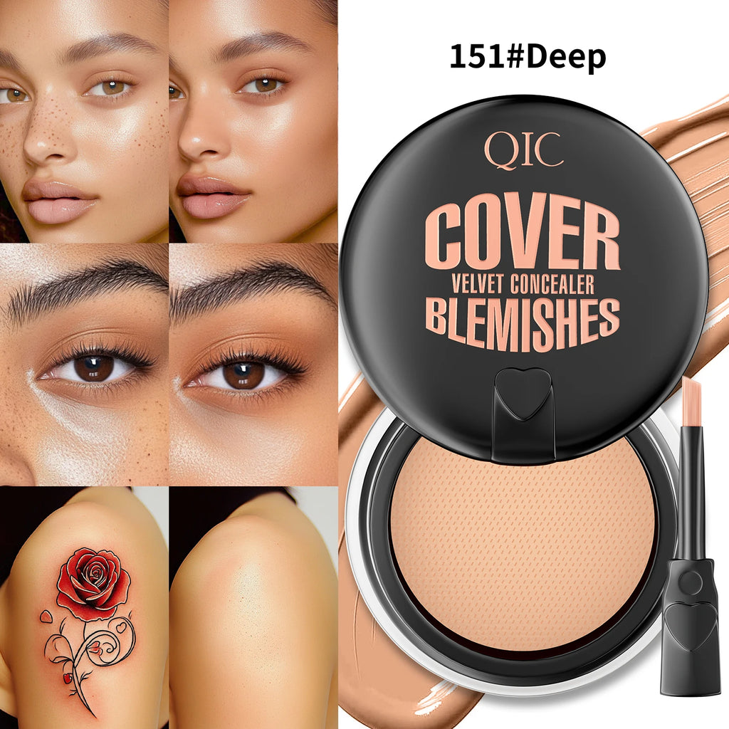 QIC Waterproof & Sweatproof Concealer Cream - Tattoo coverage, Long-Lasting Foundation, Natural,Full coverage, All Skin Types Qme Q528-151