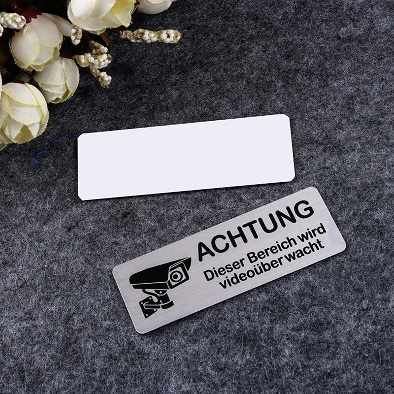 Aluminum Watch Video Surveillance Warning Sign Private Camera Qme