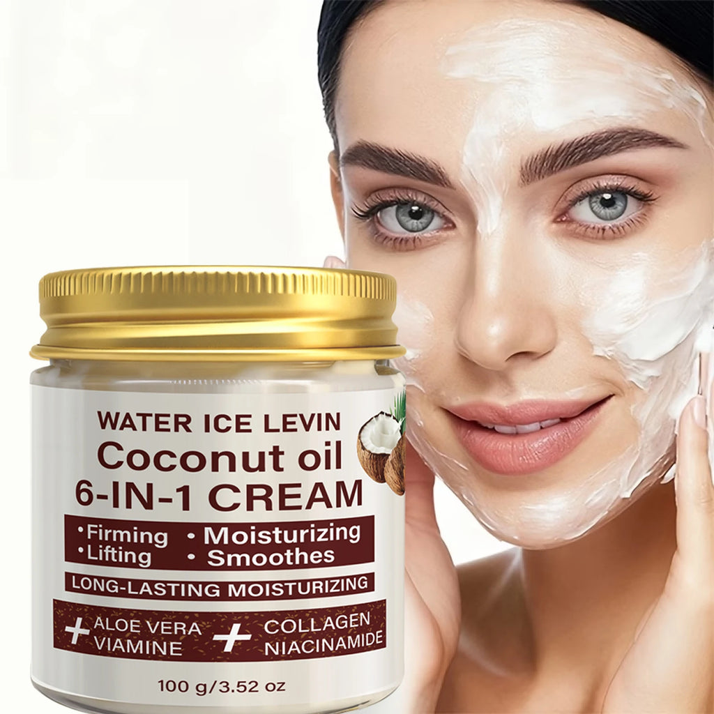Coconut Oil 6-in-1 Face Cream with Collagen & Aloe Vera, Moisturizing & Firming Qme