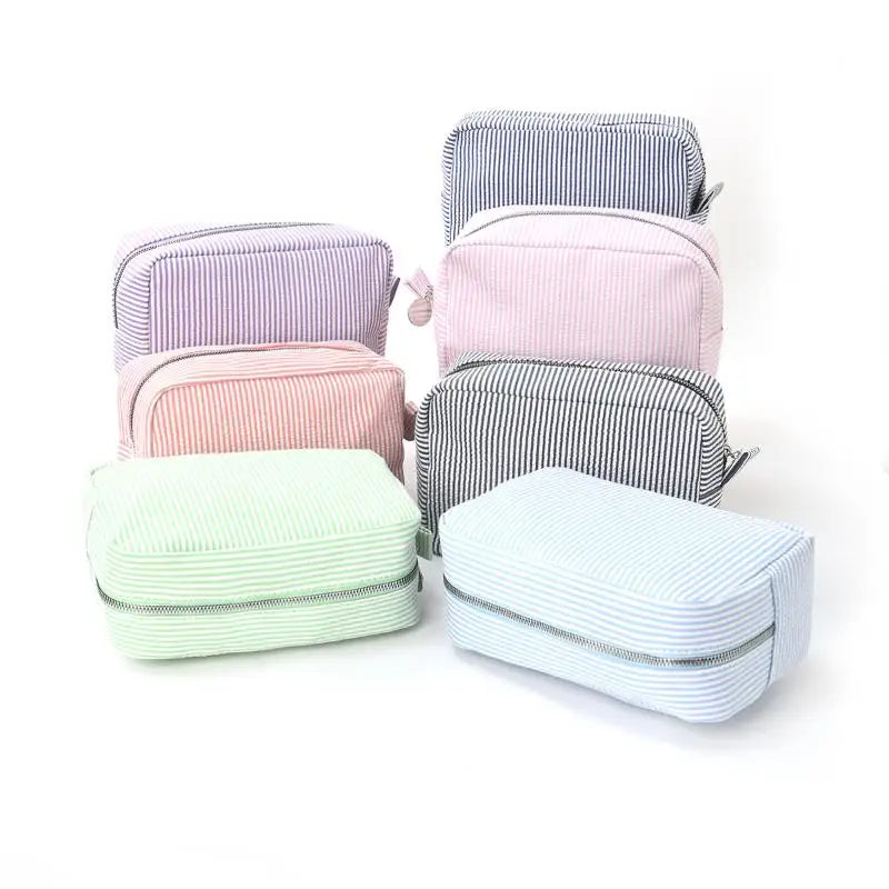 Toiletry Storage Pouch Fresh Simple Striped Cosmetic Bag Large Qme
