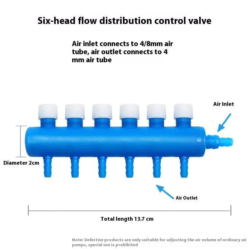 1Pcs Fish Tank Pump Parts Tube Oxygen Pipe Split-flow Practical Aquarium Air Pump Flow Control Valve Distributor Hose Splitter Qme A4