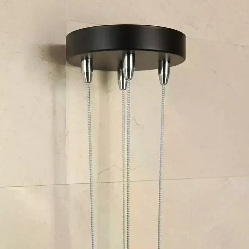 Ceiling Rose With Steel Wire Lamp Base Ceiling Canopy Steel Cable Wire Wire Rope Chandelier Retrofit Load-bearing Fittings Qme