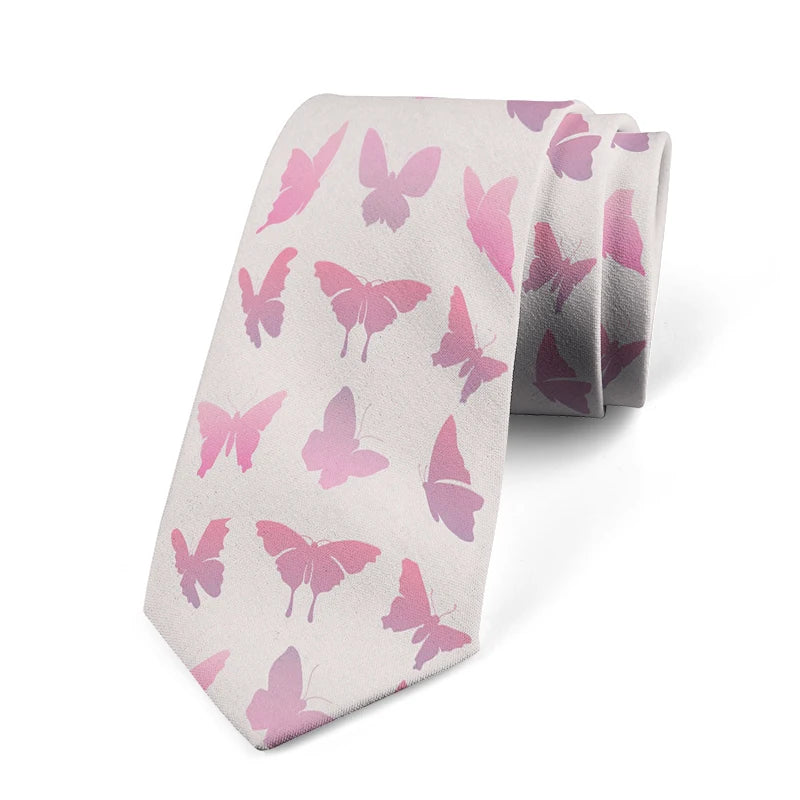 Romantic Butterfly Printed Tie Fashion Casual 3D Men's Unique Qme style4