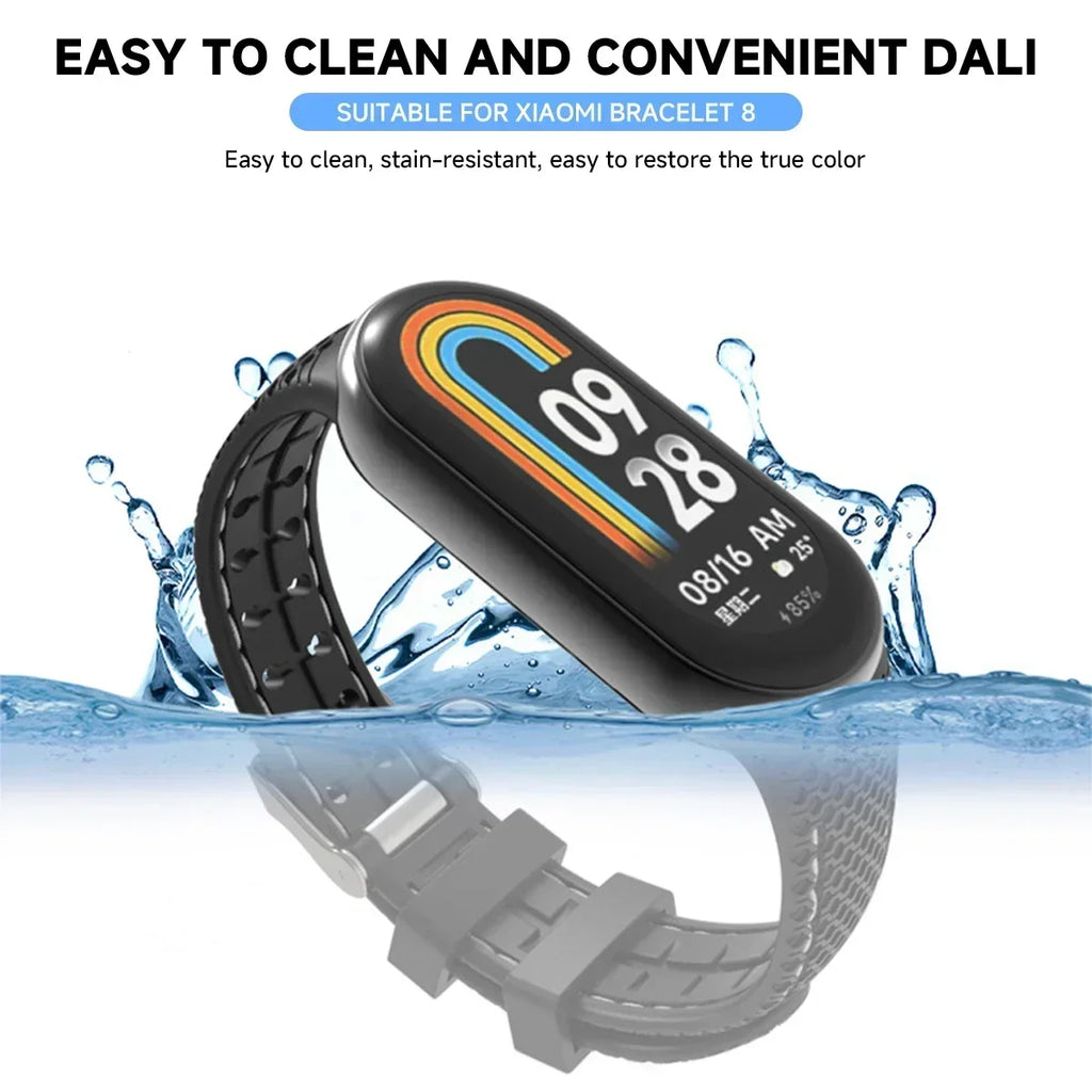 Silicone Strap For Mi Band 8 9 Bracelet Rubber Watchband Replacement Smartwatch Wrist Bracelet Correa For Xiaomi Mi Band 8 Strap Qme