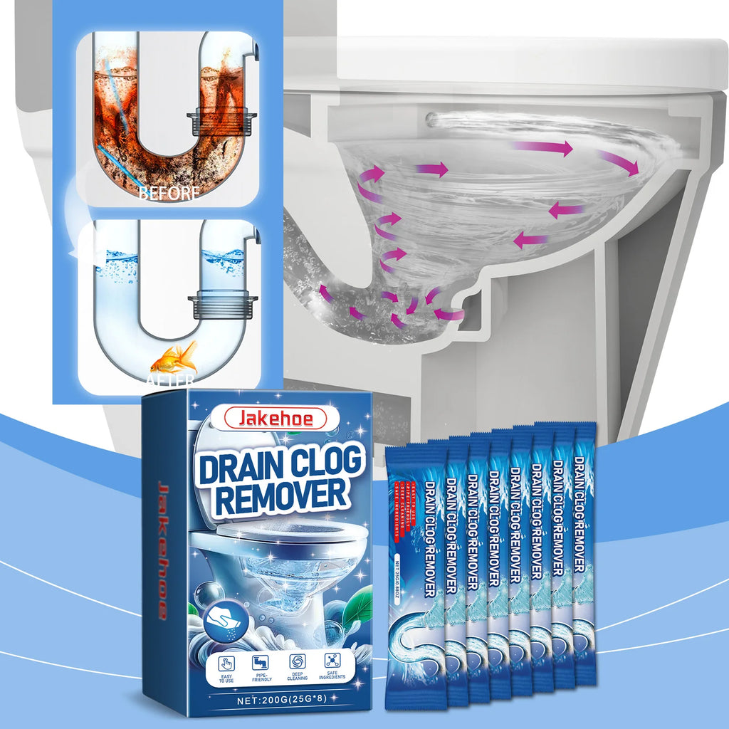 Drain cleaner; toilet sink kitchen bathroom drain pipe clog stain deodorization quick unclogging cleaning decontamination Qme