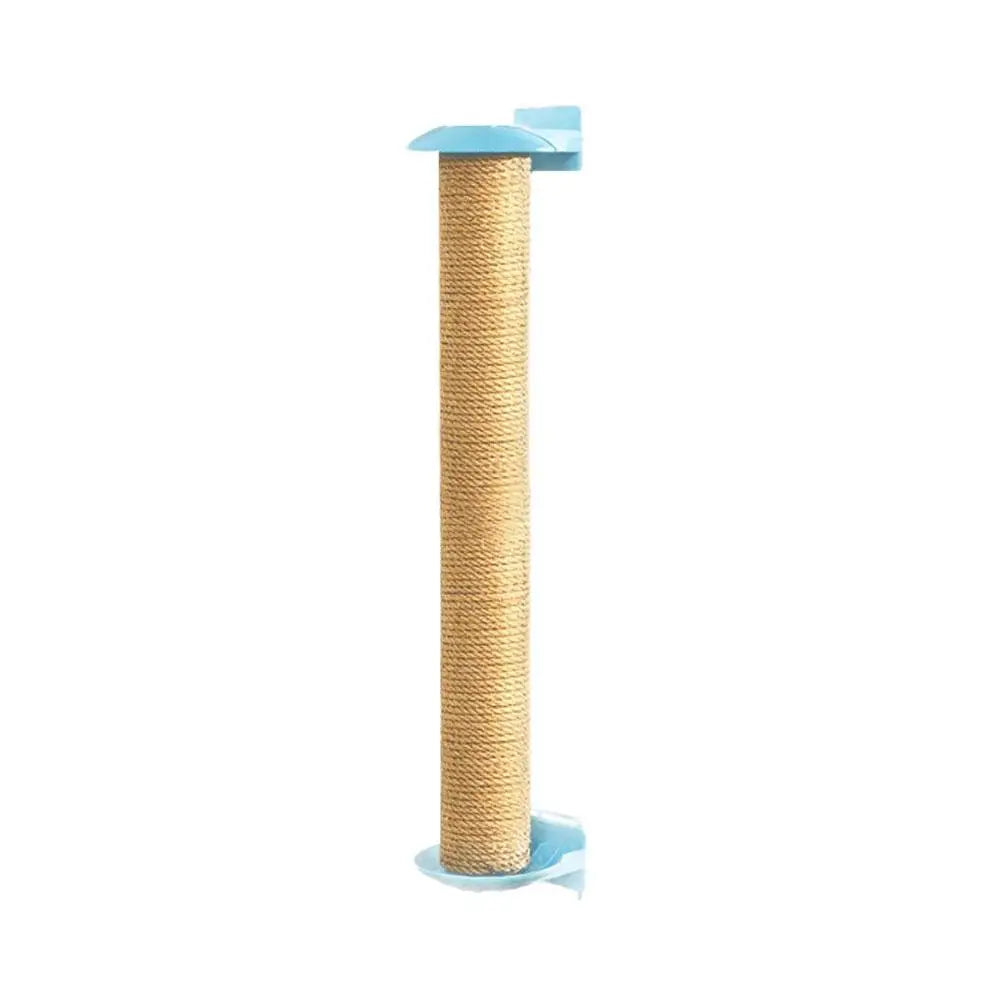 Cat Scratching Sisal Pillar Wood Wall Mounted Kitten Scratcher Tree Qme Blue M