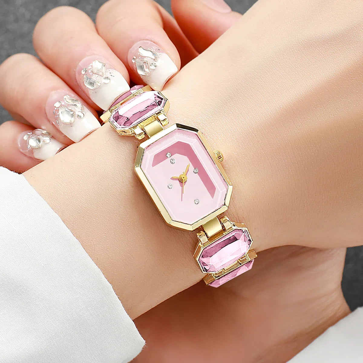 Moda retângulo dial feminino relógio elegante senhoras quartzo relógios de pulso meninas reloj hombre (sem caixa) Qme