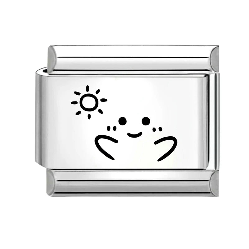 2026 Design Planet Stars Heart Planet Laser Engraving Italian Charm Links Stainless Steel Fit 9mm Bracelet Jewelry DIY Making Qme Style 12