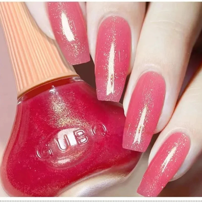 45 Colors Nail Polish Oil-based Nails Polish No-bake Quick Dry Non-tear Small Glitter Nail Gel Transparent Red Nail Art Qme