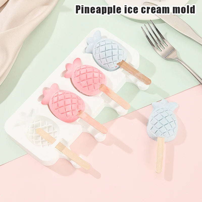1 2 Ice Cream Popsicles Mould Food Grade Silicone Heart Fruit Qme A10