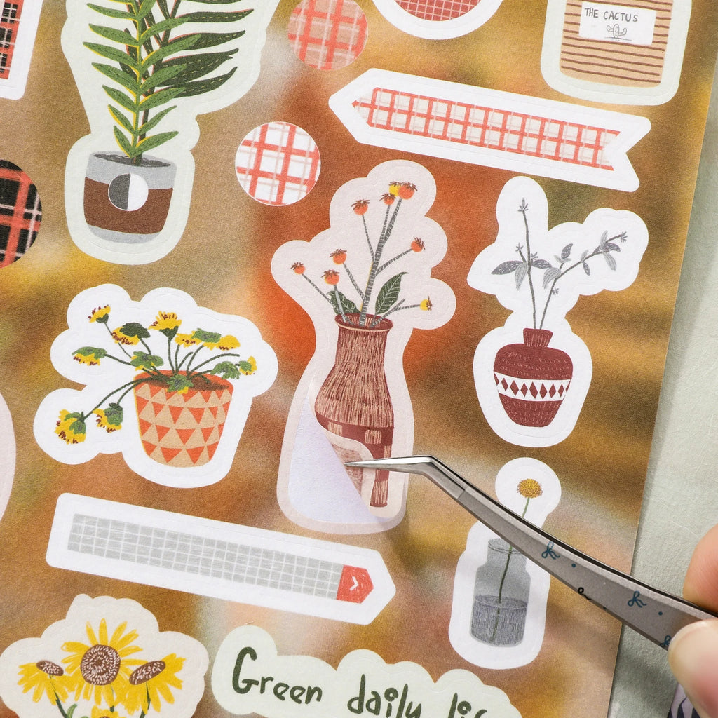 20/64 Sheets Kawaii Flash Film Die Cutting Stickers for DIY Diary Scrapbook Stationery Painting the Void Series Qme