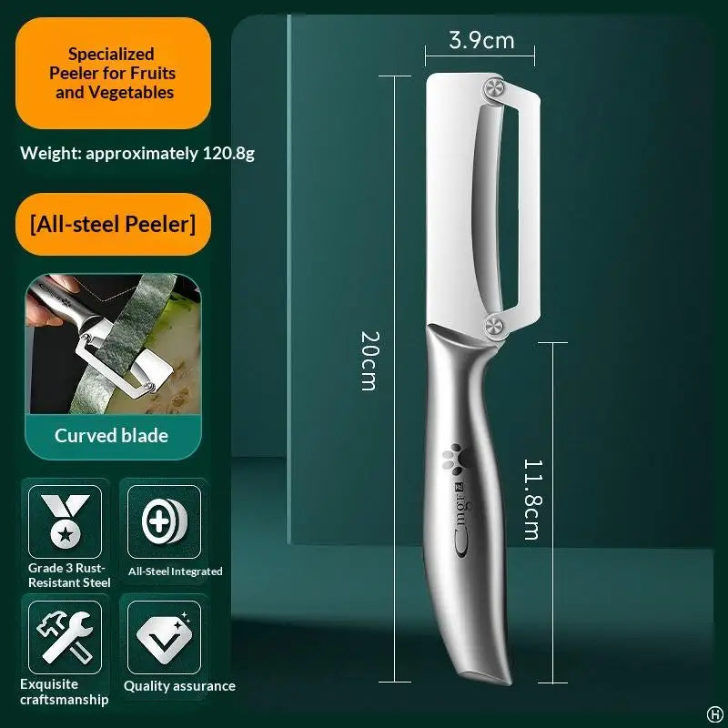 Stainless Steel Fruit Peeler 2-in-1 Bottle Opener Paring Knife Planer Qme A2