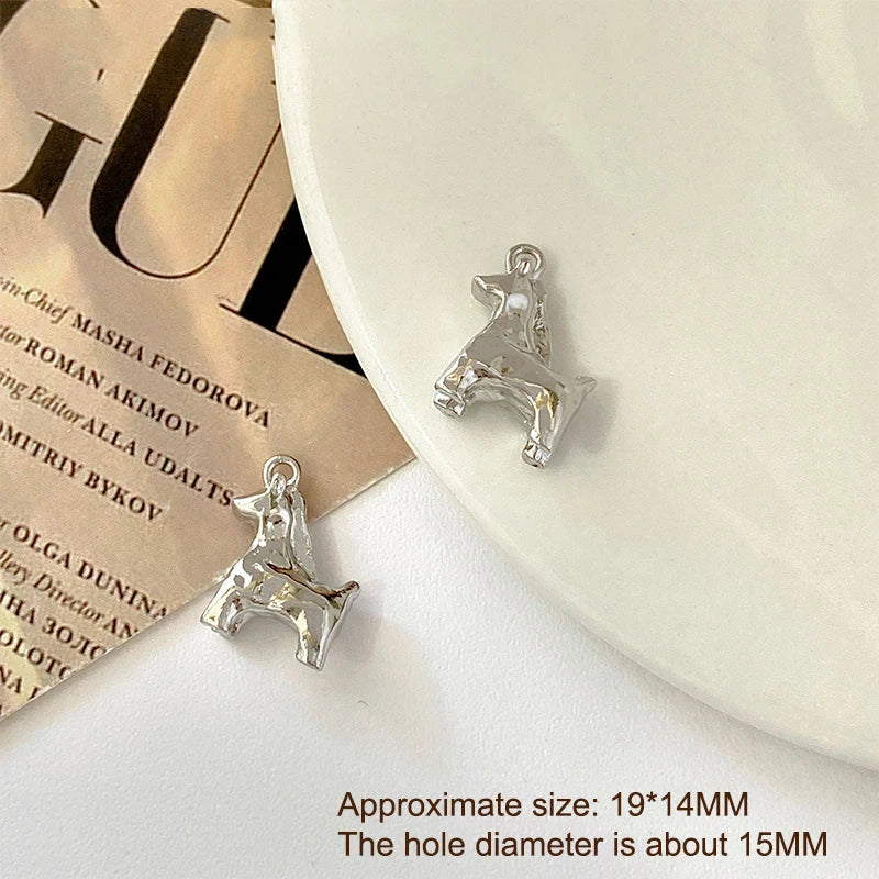 1Pcs Cute Gold Silver Color Horse Charms Pendants For Jewelry Making Necklace Earrings Bracelet DIY Accessories Supplies Qme A1