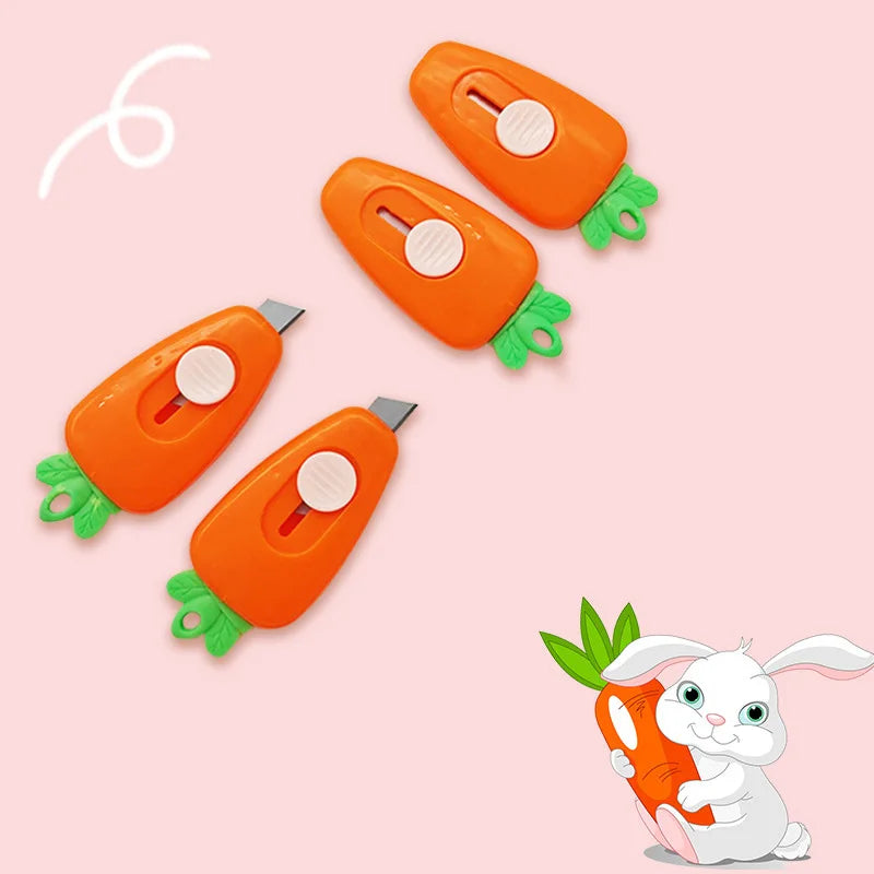 Lytwtw's Kawaii Mini Pocket Carrot INS Utility Knife Box Knife Paper Cutter Craft Wrapping Stationery Qme