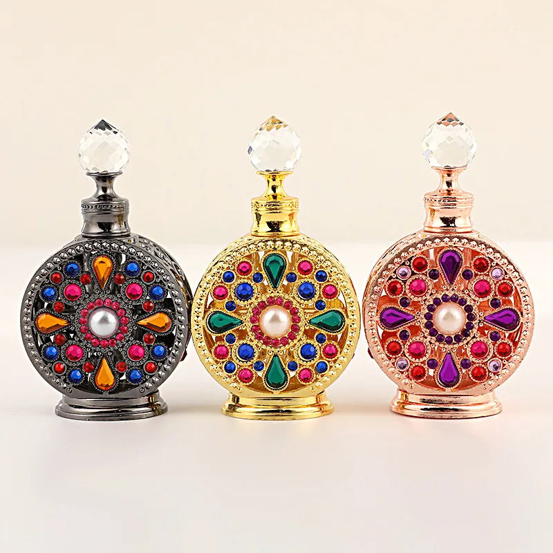 12ML Perfume Bottle Metal Empty Bottle Essential Oil Perfume Dispensing Glass Bottle Luxury Gifts Travel Portable Perfume Bottle Qme
