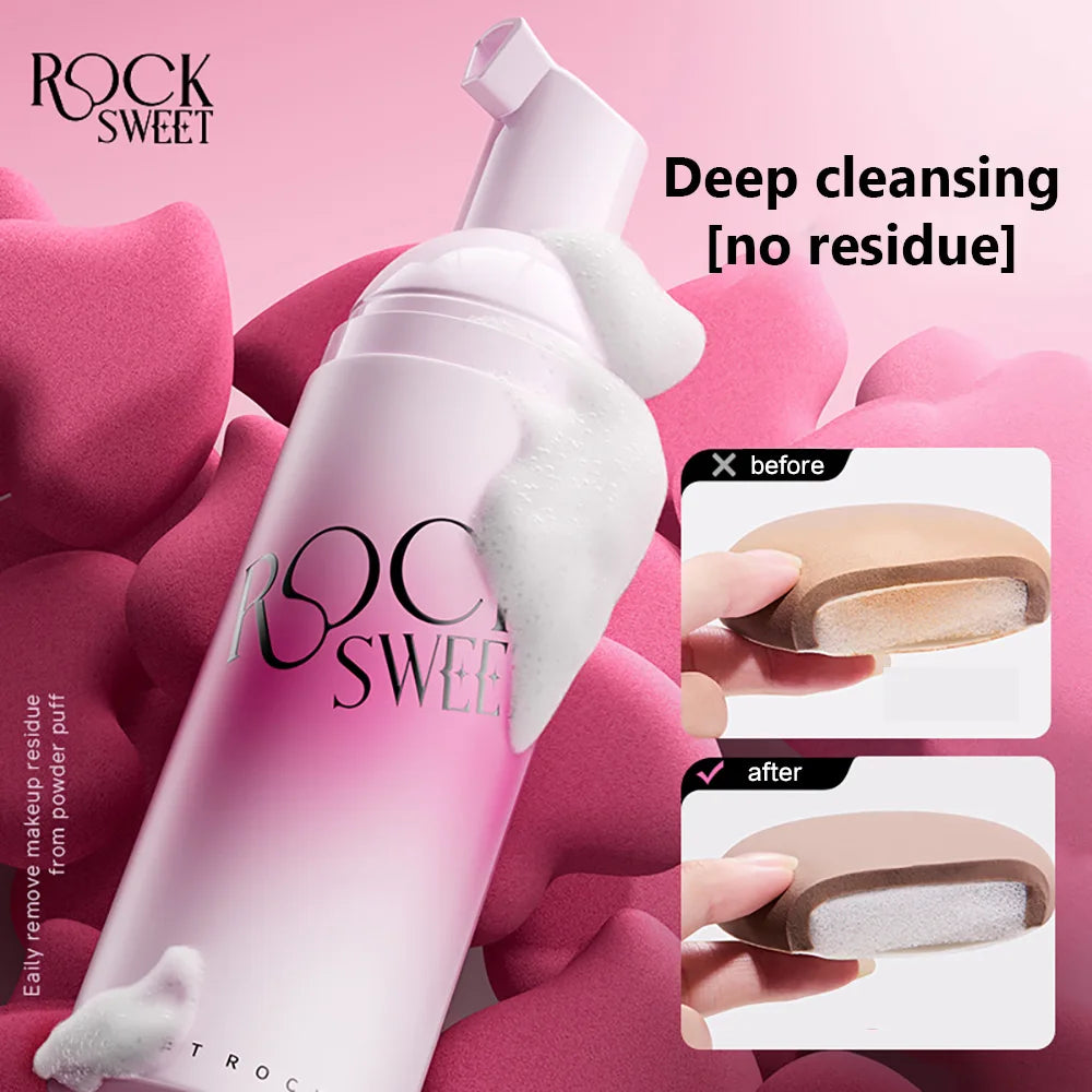 Rock Sweet Powder Puff Cleaning Mousse Beauty Egg Makeup Brush Qme