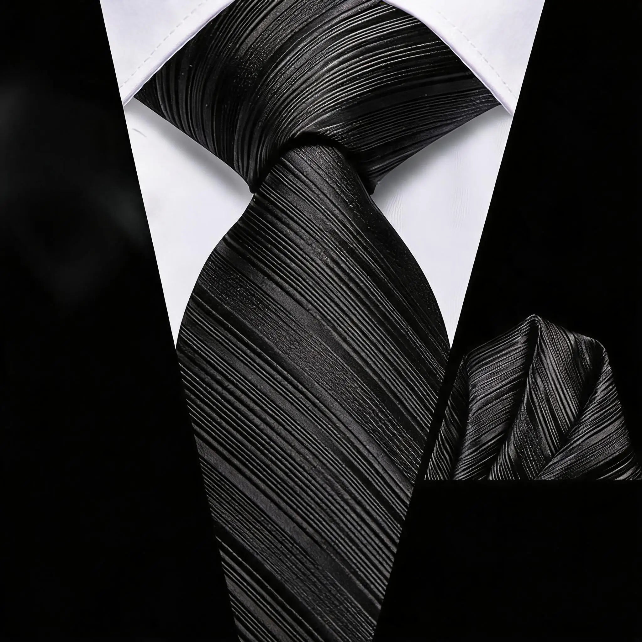 Diagonal Striped Tie Pocket Square Blue Black Brown Gold Men Formal Qme HT-LDSN0165