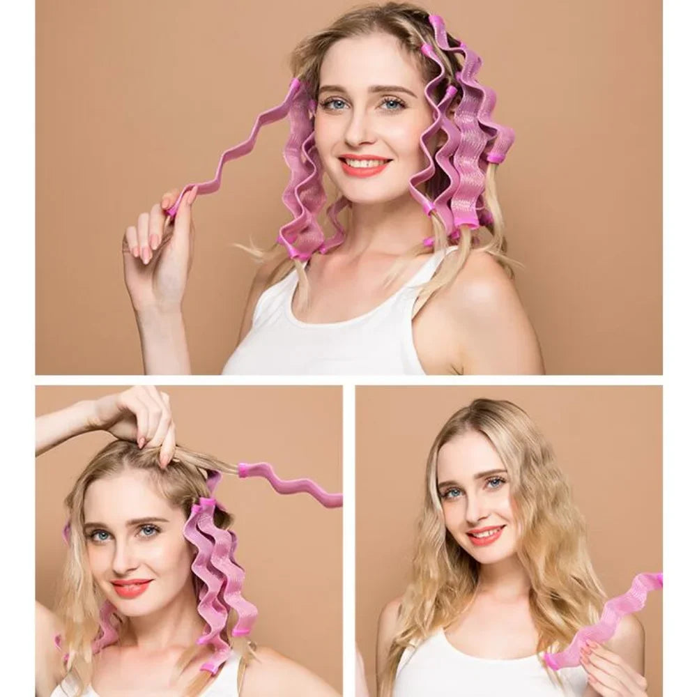 Heatless Hair Curler No Heat Rollers Soft Curls Curling Rod Roller Qme