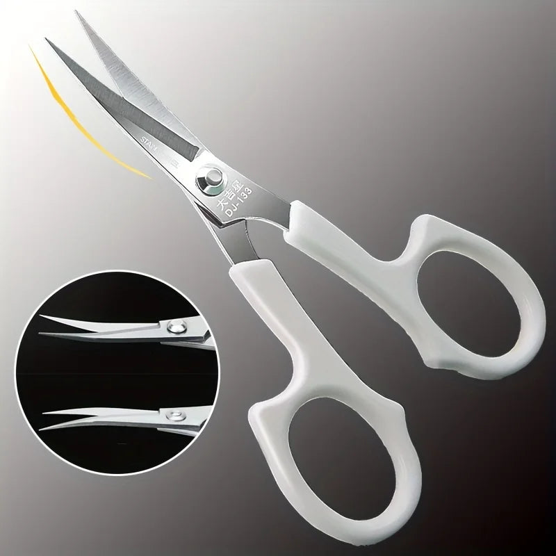 White Handle Embroidery Scissors, Stainless Steel Sharp Tip Sewing Scissors for Cross Stitch, Needlework, DIY Crafts, Thread Cut Qme