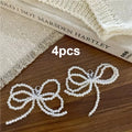 Pearl Bow Loop Tassel Buckle Decoration Fashion Small Perfume Style Shoes Accessories and Accessories Qme 4pcs