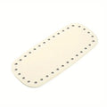 PU Leather Crochet Bag Bottom With Holes, Oval DIY Handmade Purse Base For Making Bags Qme Beige