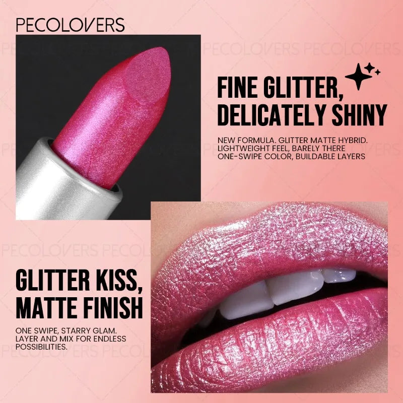Mermaid Pearlescent Glitter Lipstick Non-drying Smooth Bean Paste Qme