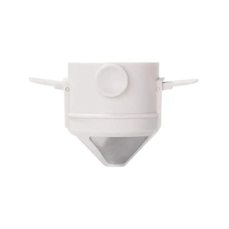 Coffee Filter Cup Foldable Reusable Dripper Dual Layer Mesh Pour Over Qme White