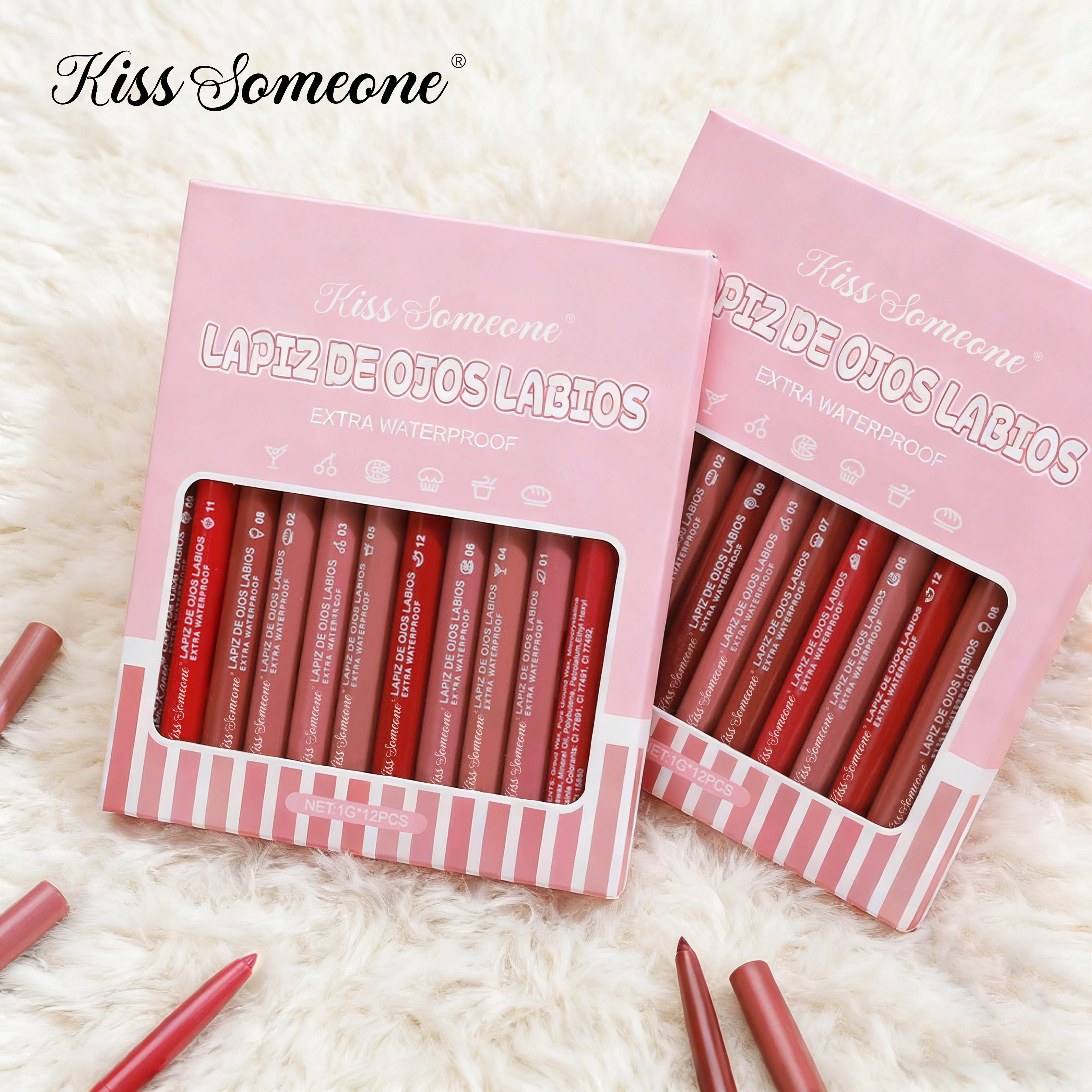 12 Colors Lip Liner Combo, Matte Lipstick Lip Liner Set, long-lasting Lip Pencil Waterproof & Non-Stick Cup, Smooth Texture High Qme