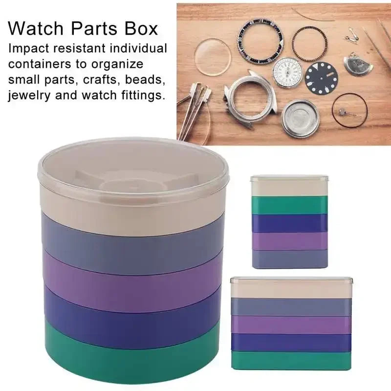 Watch Parts Storage Box 5 Layer Watch Parts Storage Box Watch Accessories Tools for Screw Component Movement Hardware Parts Qme