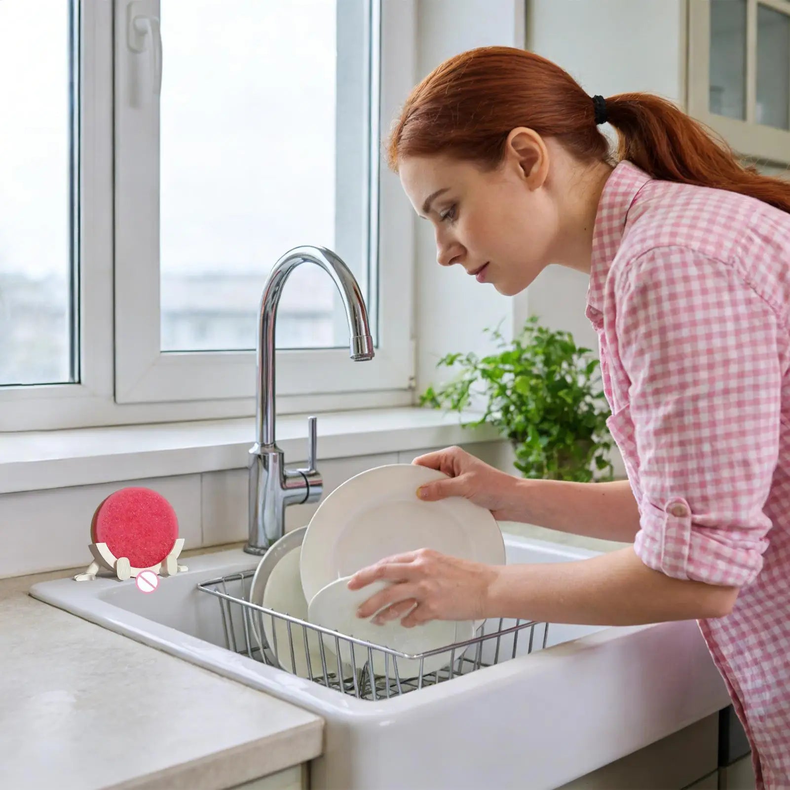 Sponge Holder Sink Funny Pee Design Rack Space-saving Dish Stand Home Qme