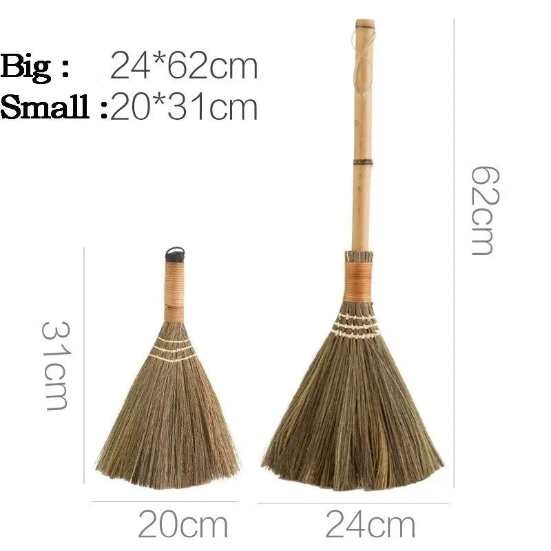 Broom Natural Wood Floor Sweeping Hair Fur Household Cleaning Tool Qme