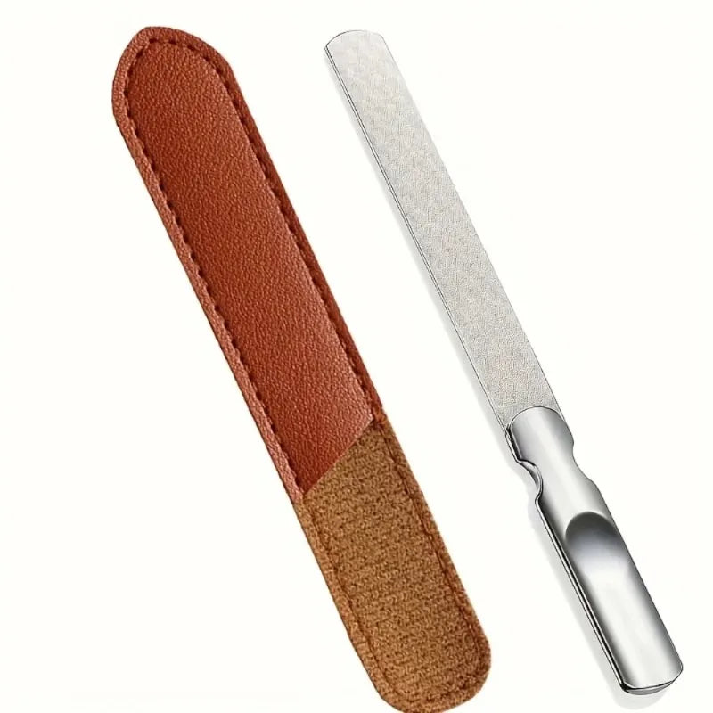 Double Sided Stainless Steel Nail Files Case Professional Reusable Qme