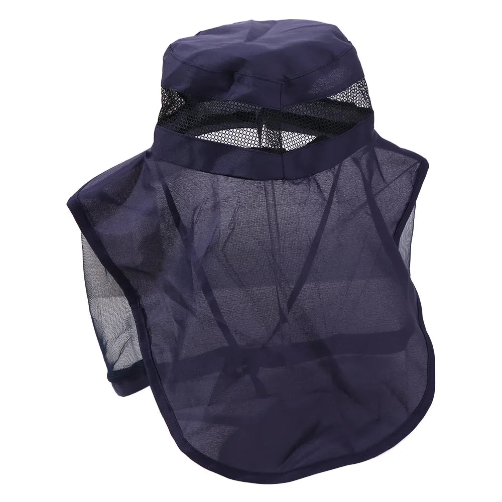 Casual Foldable Bee Mosquito Hat Wide Brim Insect Proof Net Cover Fisherman Hat Face Covering Mesh Mask Sun Protection Hat Men Qme