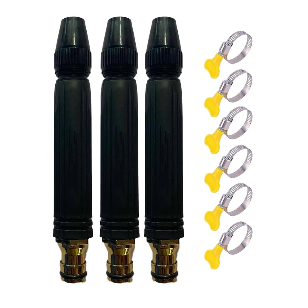 High Pressure Powerful Flushing Nozzles Adjustable Pressure Washer Garden Sprinkler Multipropose Household Water Gun Accessories Qme B One Size
