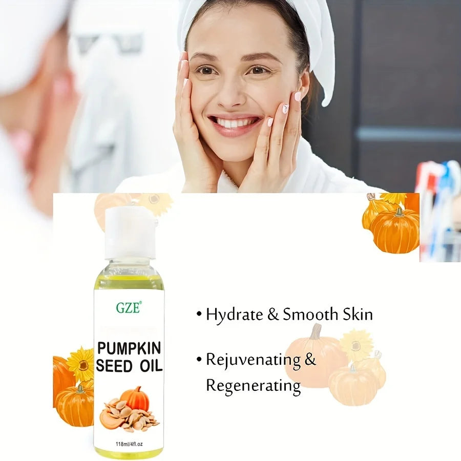 GZE Pumpkin Seed Carrier Oil Organic Pure Natural Cold Pressed Unrefined Oil for Skin, Hair, Body Qme