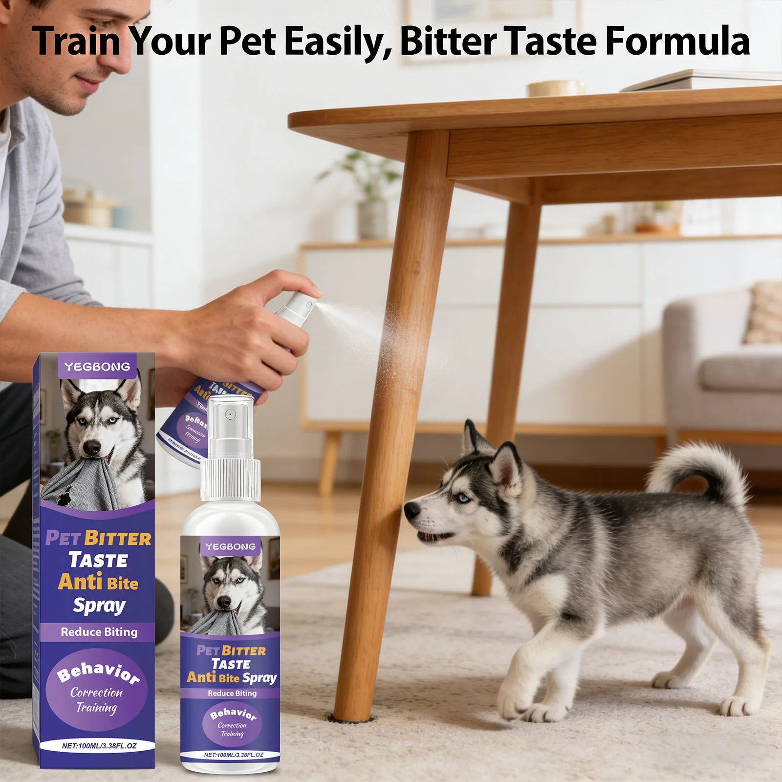 Pets Anti Chewing Spray Behavior Correction Reduce Biting & Chewing Habits Protect Furniture Emit Bitter Taste Training Supplies Qme