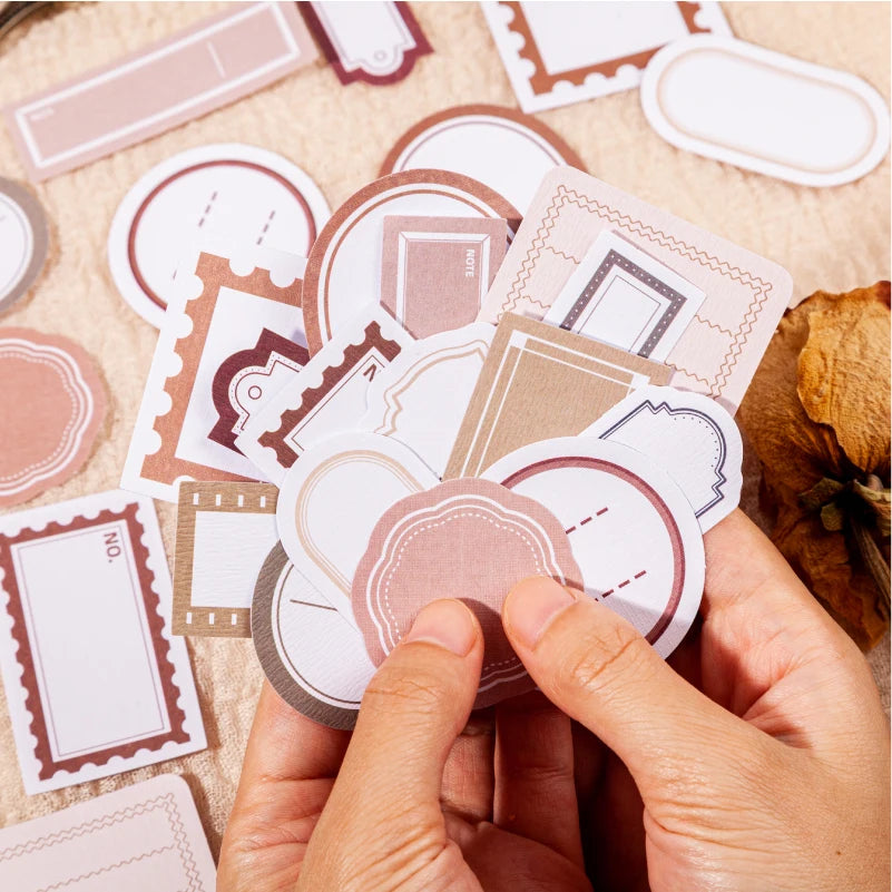 30pcs Minimalist frame label Stickers Art Collage Junk Journal DIY Scrapbooking Supplies Craft Aesthetics Stickers Marking Qme