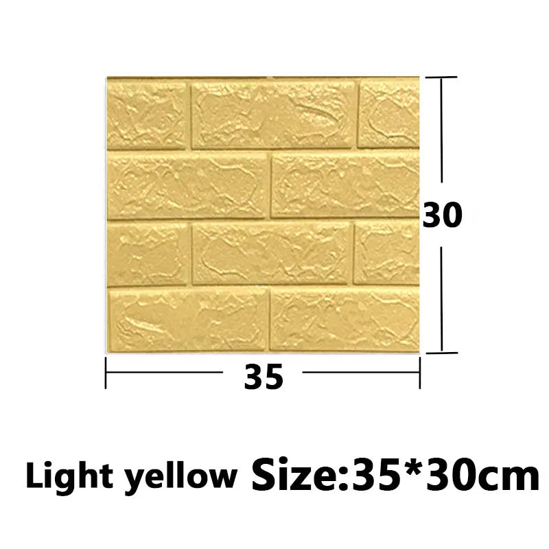 Optional Color 3D Brick Home Decoration Wallpaper for Bedroom Living Room Soft Foam Base Waterproof Wall Stickers 35X30CM Qme 5 35x30cm-10pcs