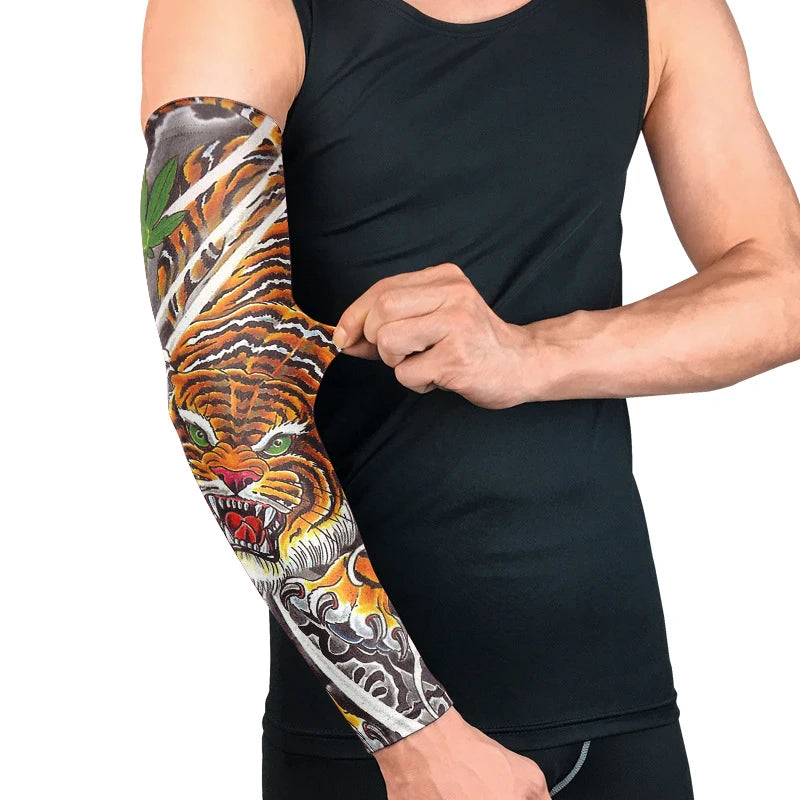 Fashionable Tattoo Manuscript Printed Ice Sleeves Summer Sun UV Qme