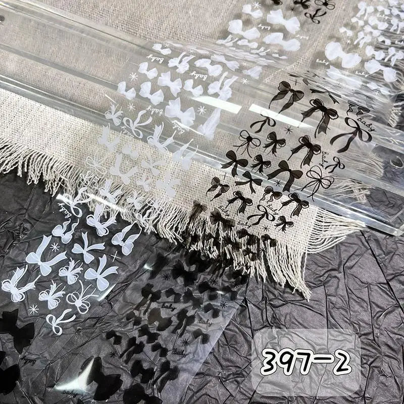 Butterfly Flower Nail Transfer Foils Sticker Paper 50 Bow Floral Qme