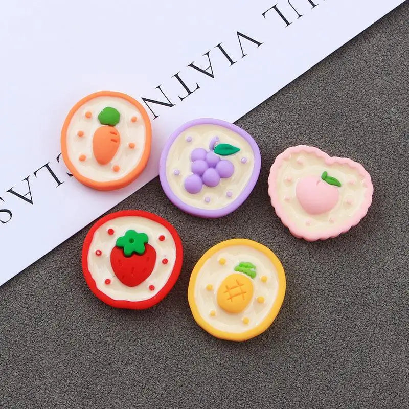 5pcs Fruit Cartoon Resin Flatback Diy Phone Case Charms Resin Accessoreis Diy Jewelry Craft Decoration Accessories Qme