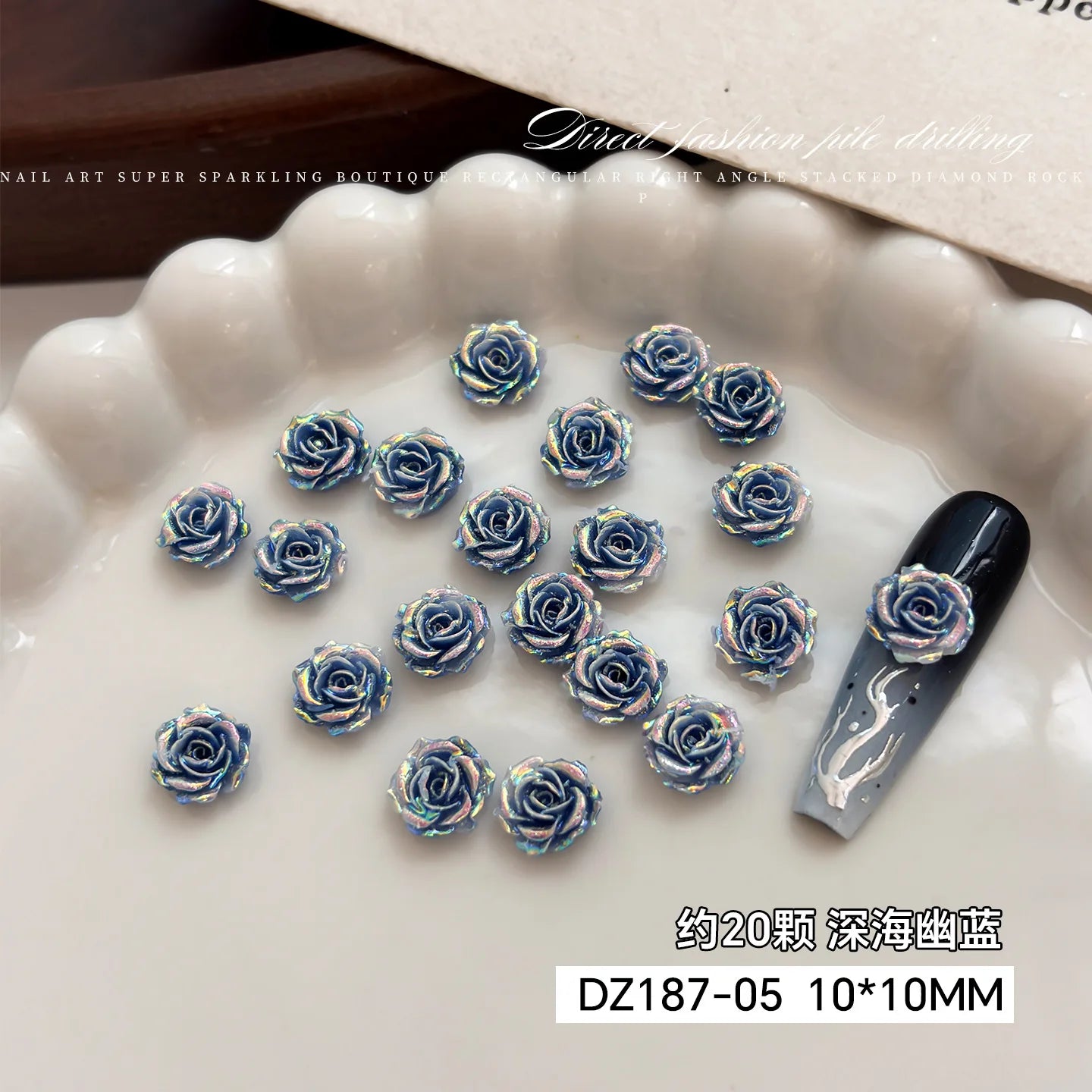 3D Rose Butterfly Nail Charms, Resin Gradient Rose Camellia Flower Insect Flat Back Nail Art Decorations for DIY Press on Nails Qme rose-E about 20pcs
