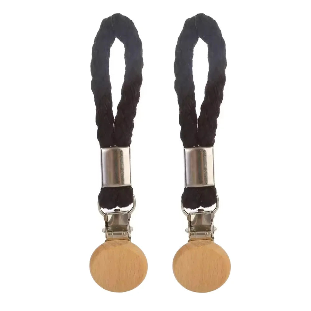 1-8PCS Towel Hanging Clips woven Cotton rope Bathroom wood round head Metal Hanging Clips For Home Towel Clothes Storage Hook Qme 2pcs Black
