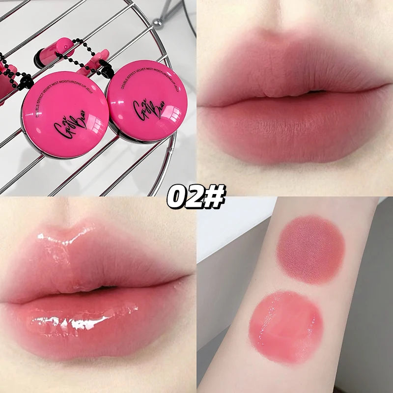 Gege Bear Dual Effect Velvet Matte Glossy Pendant Lip Glaze Hydrating Qme GX1371-2